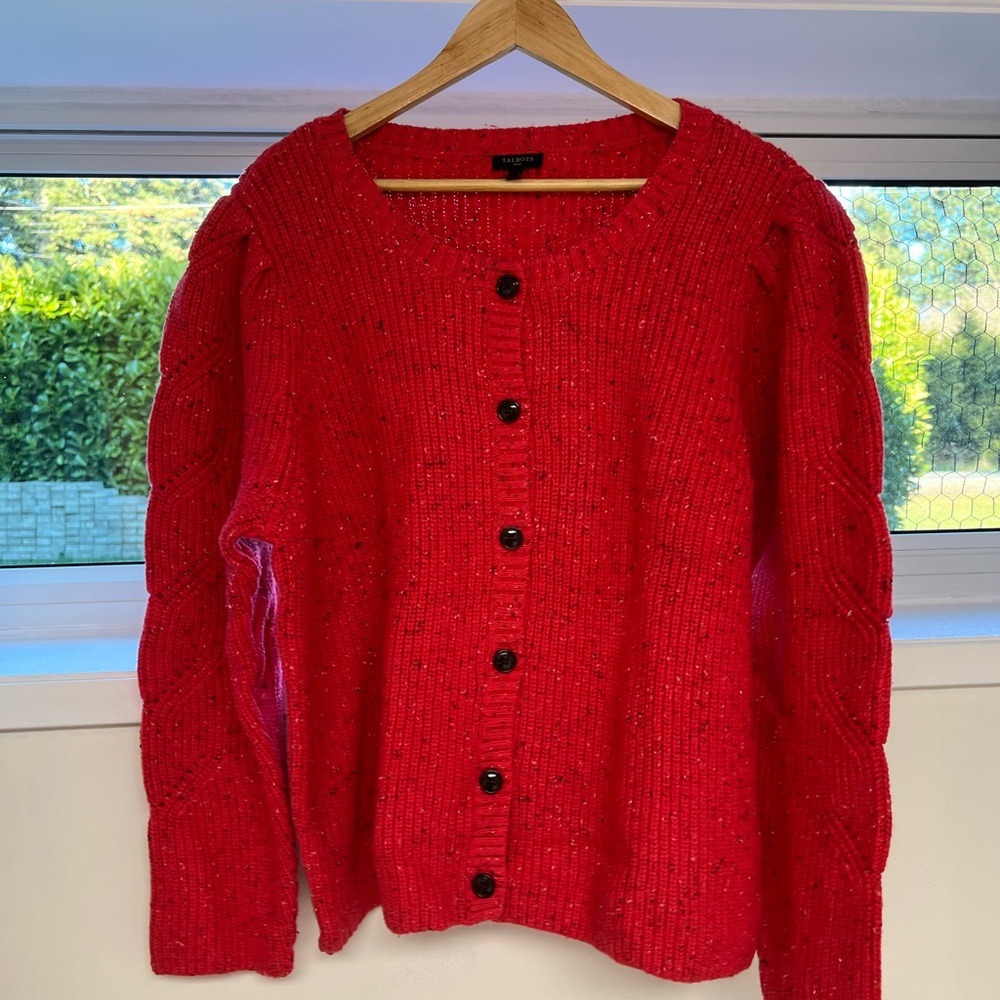 Red Button-Up Sweater